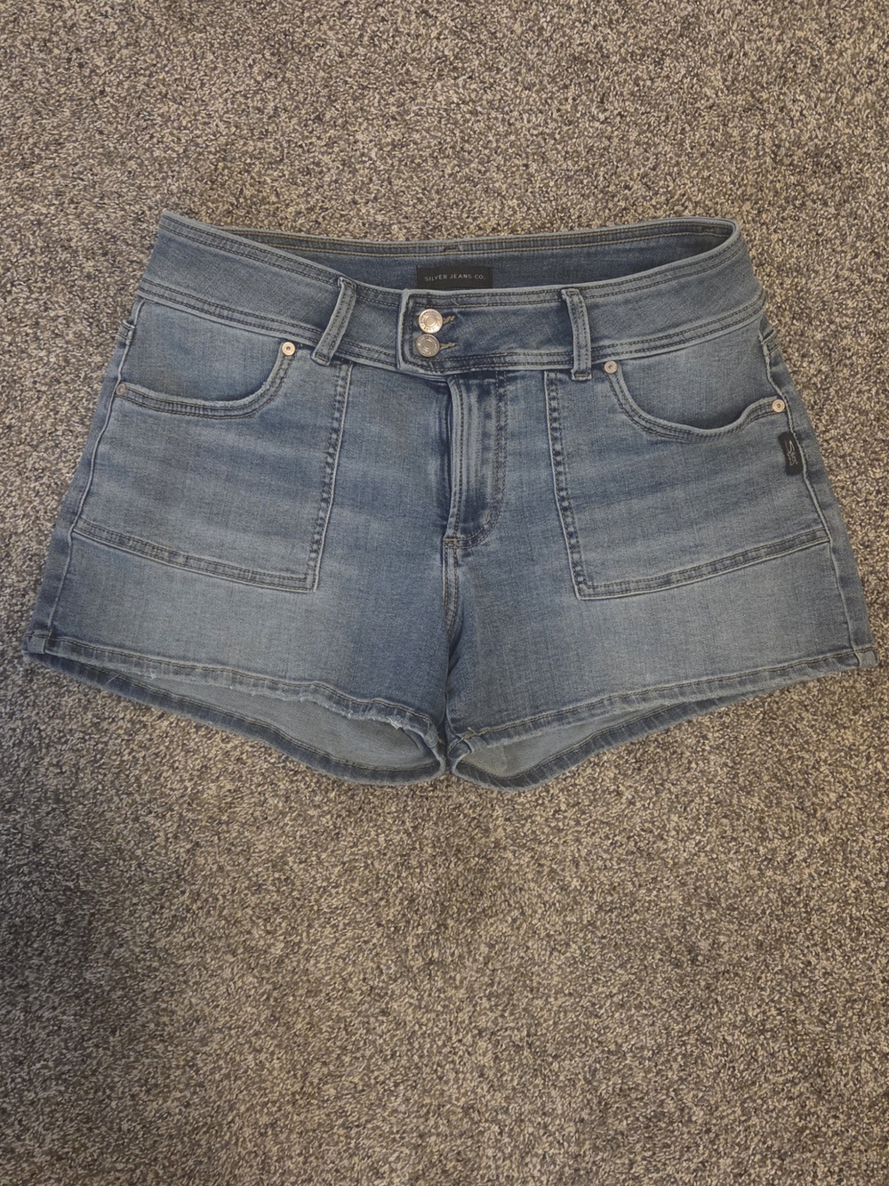 Silver Jeans Co. Light Blue Denim Patch-Pocket Shorts